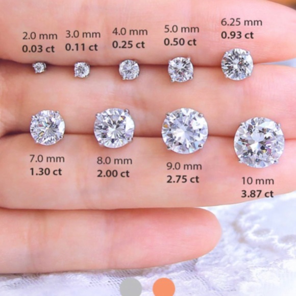 💖 Hypoallergenic Stainless Steel Cubic Zirconia Earrings 10mm NEW - Picture 2 of 8